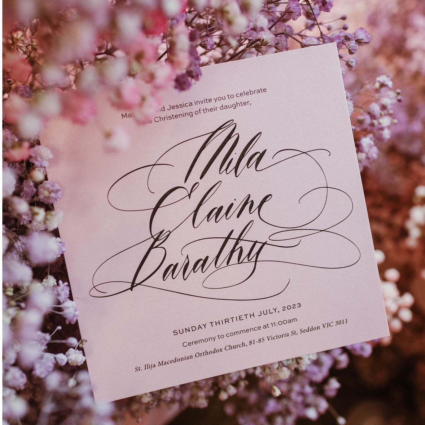 Mila's Christening Invitations Pt 1