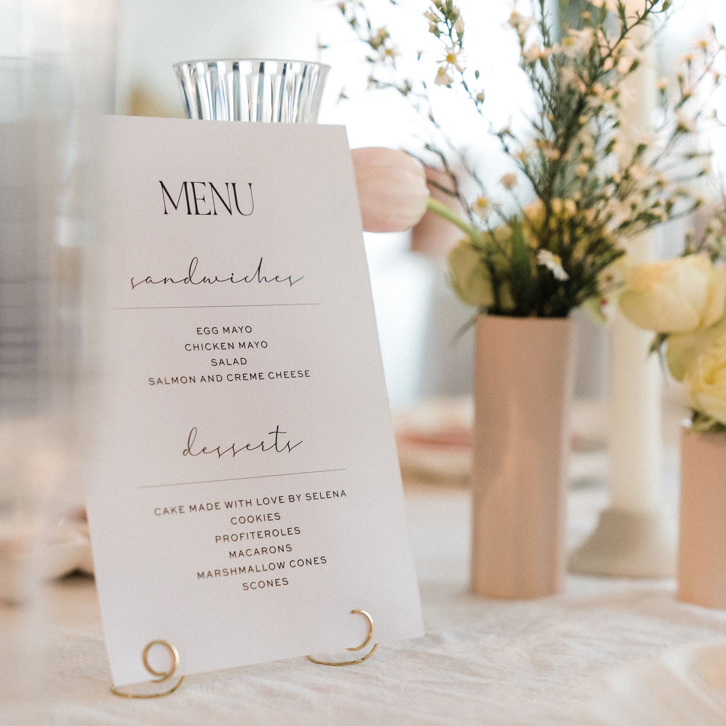 Bella Menu Cards