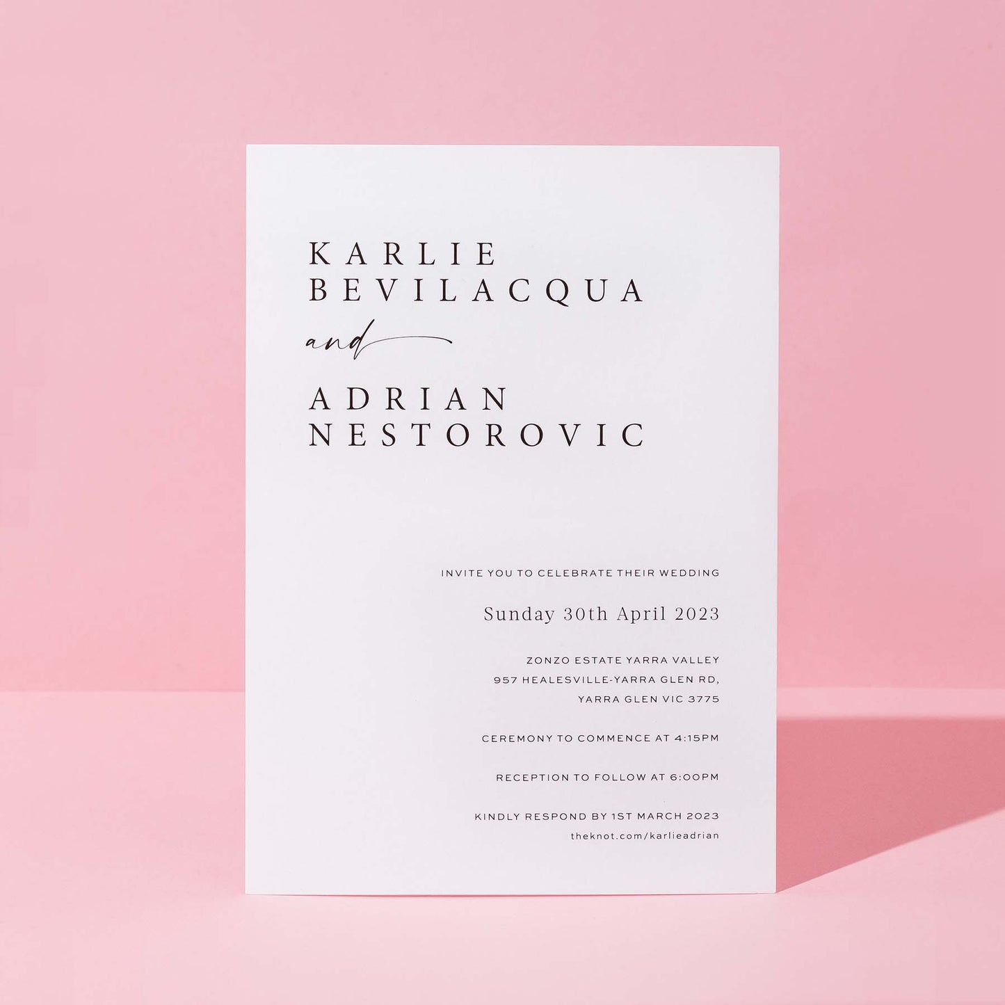 Karlie and Adrian Invitation