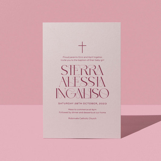 Sierra's Baptism Invitation