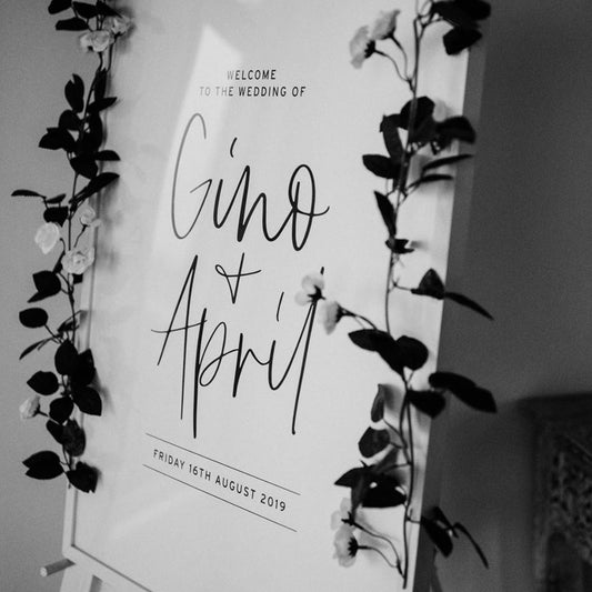 April and Gino's Welcome Sign