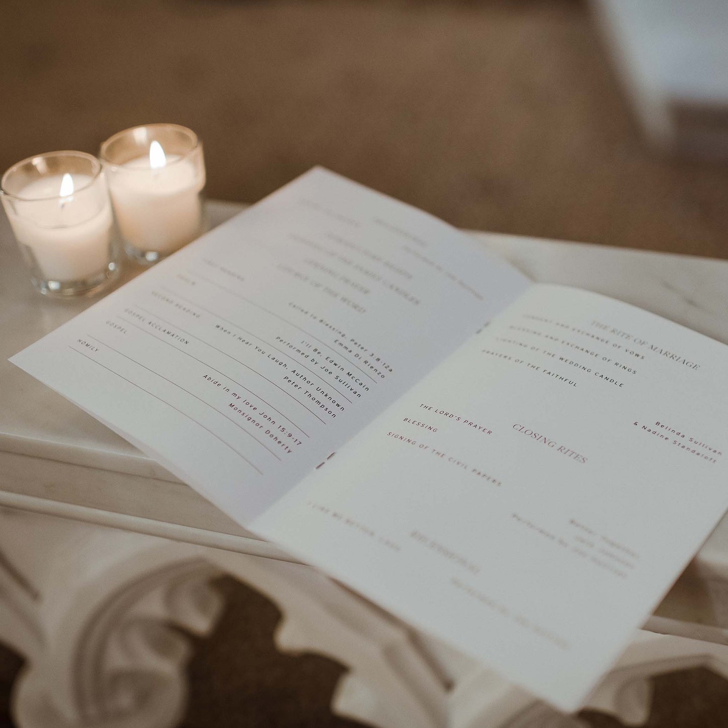 Leah and Nathan Ceremony Booklets
