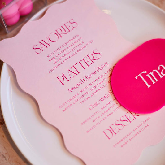 Baby Shower Menu Cards