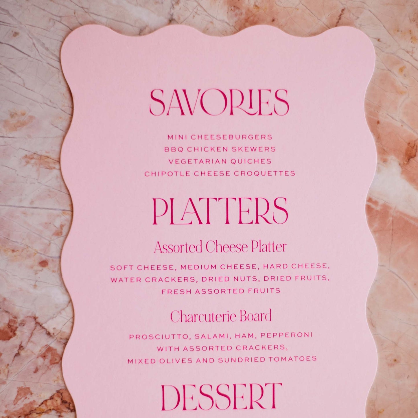 Baby Shower Menu Cards