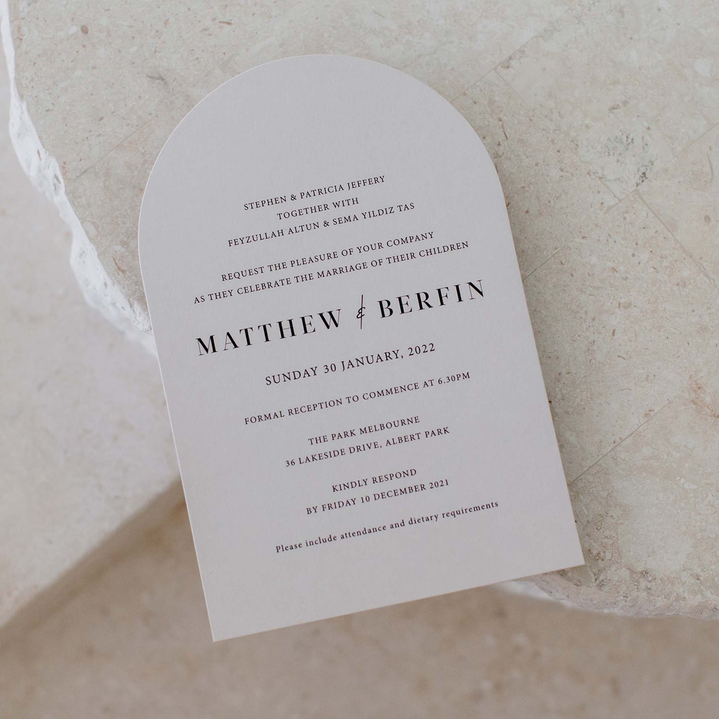 Matthew and Berfin Invitation
