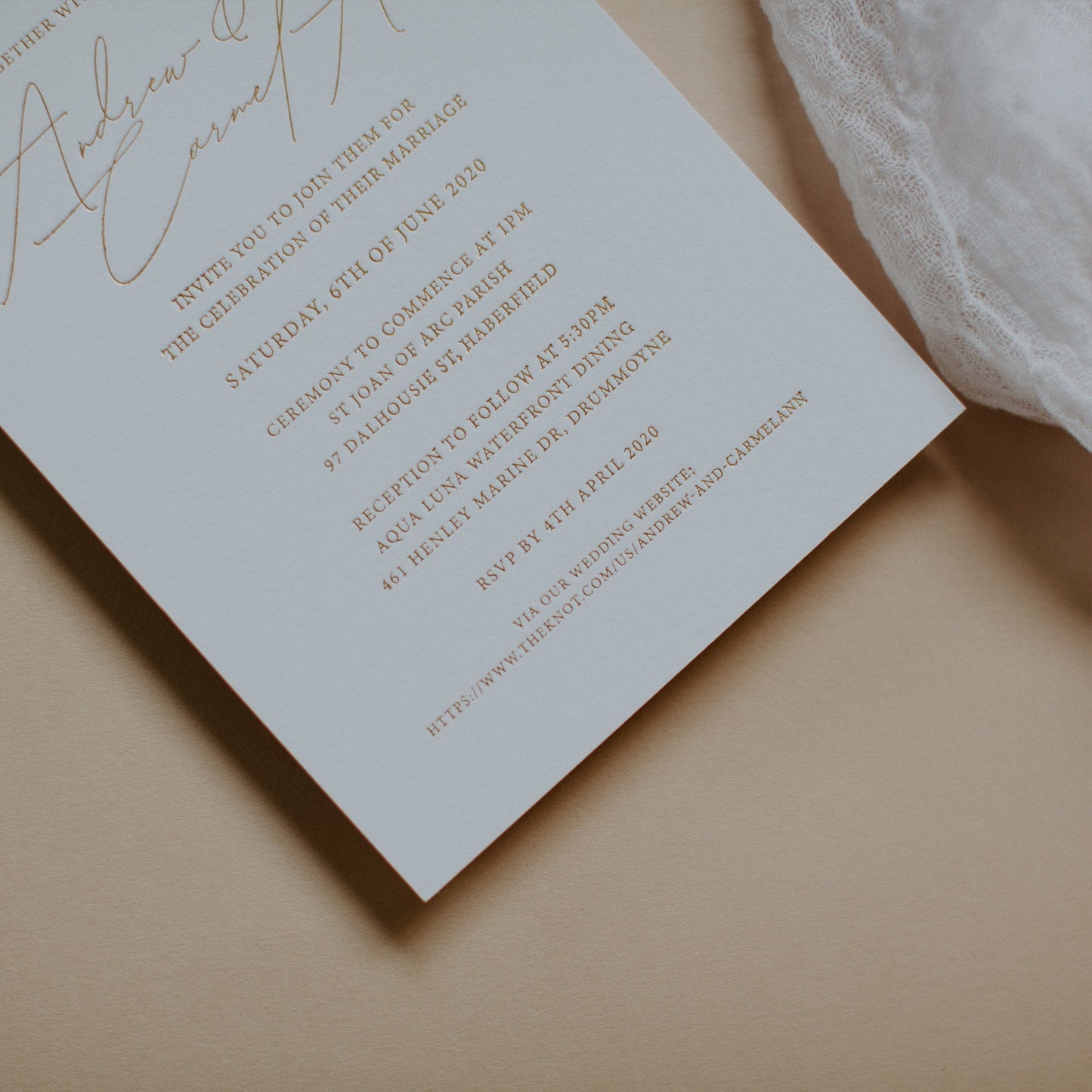 Carmel- Ann and Andrew Invitation