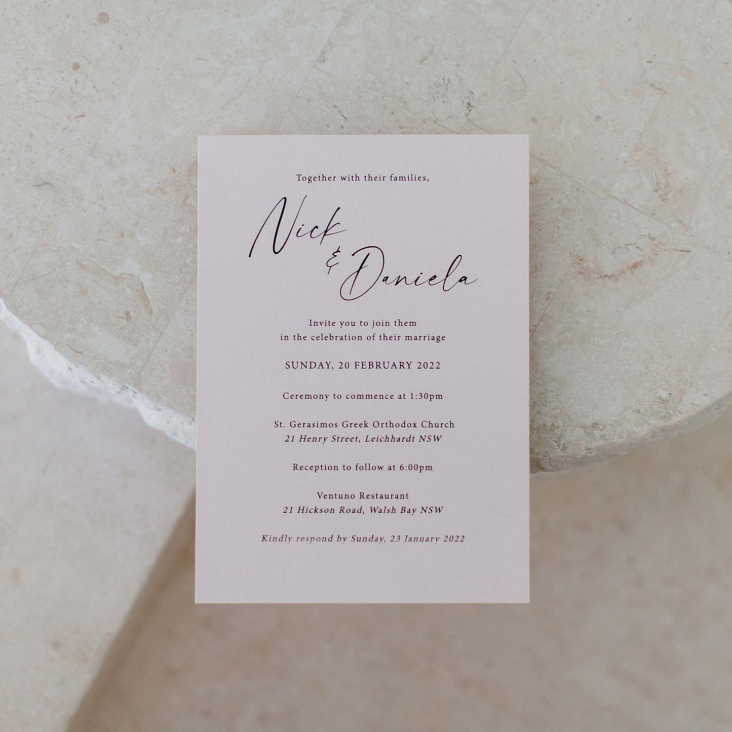 Daniela and Nick Invitation