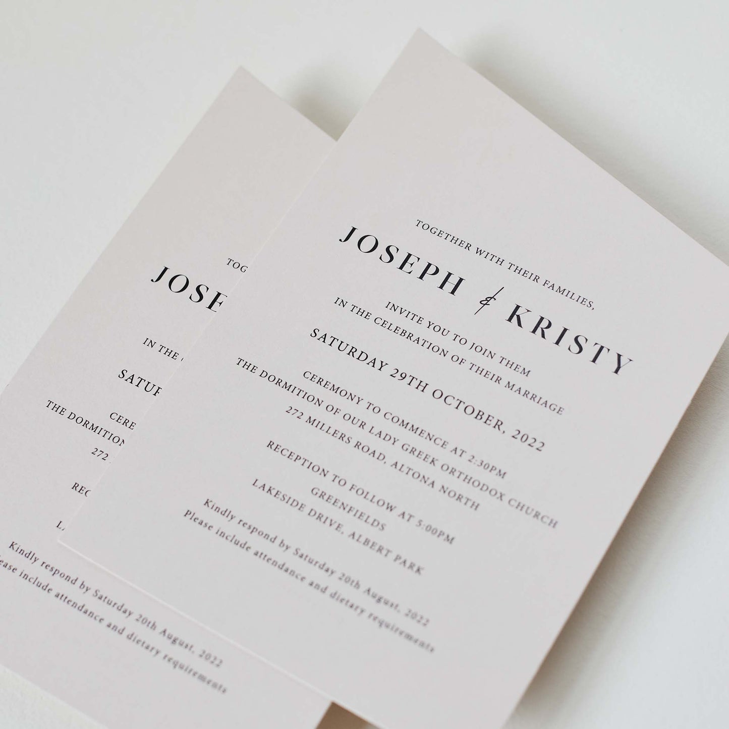 Joseph and Kristy Invitation