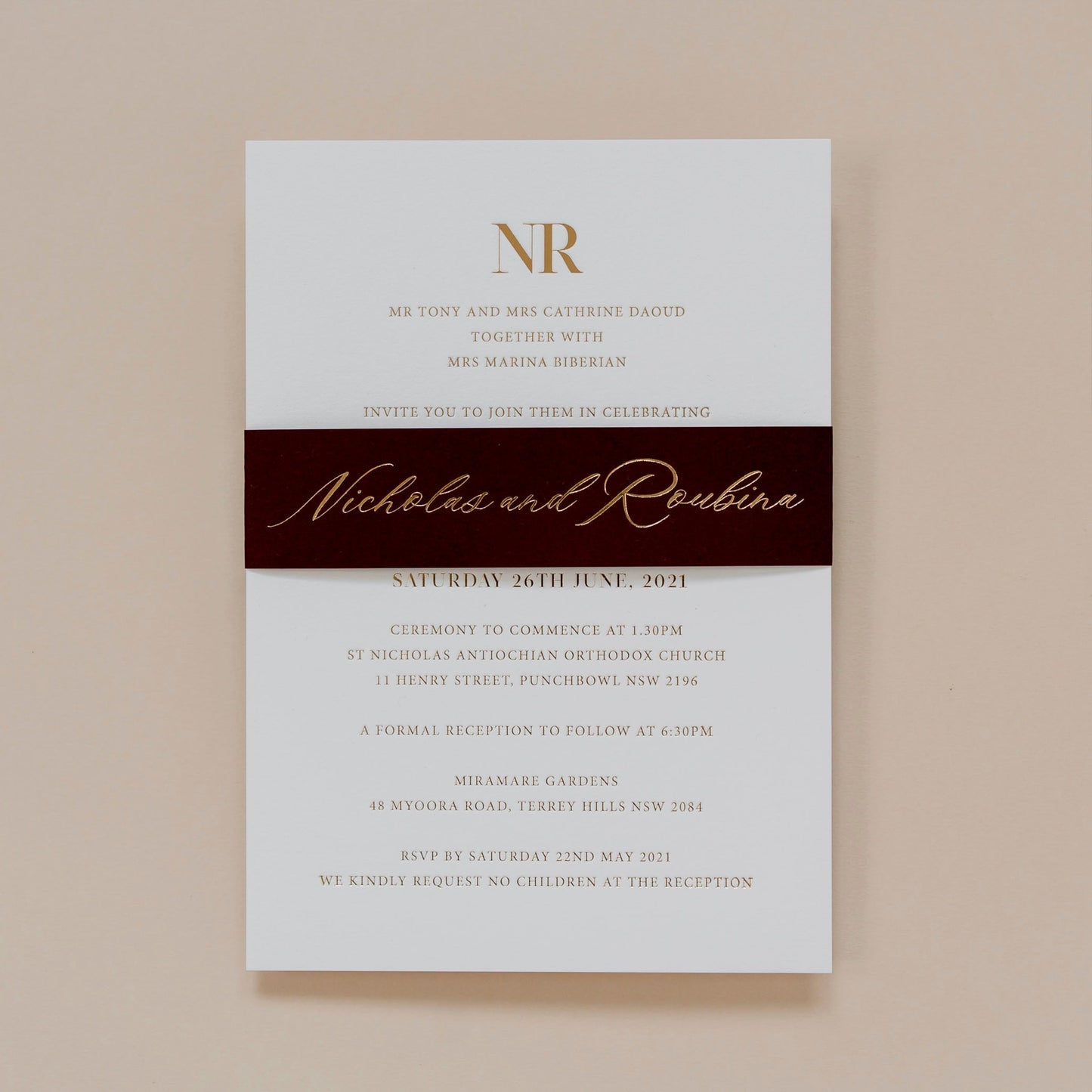 Roubina and Nicholas Invitation
