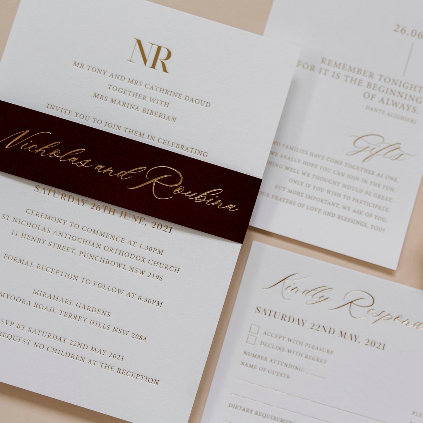 Roubina and Nicholas Invitation
