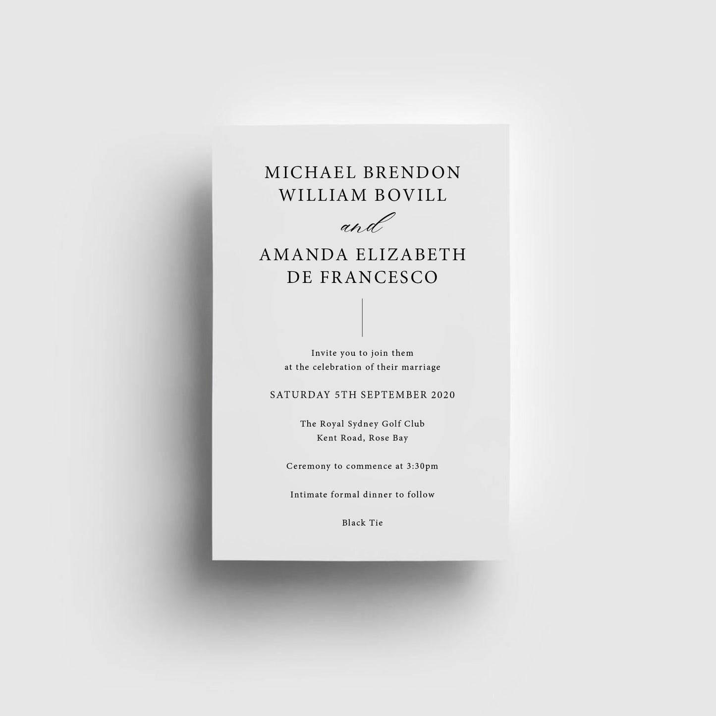 Amanda and Michael Invitation